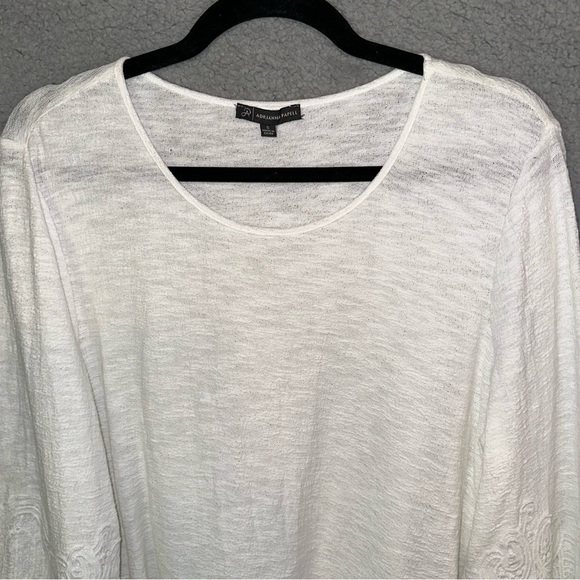 Adrianna Papell Embroidered Lace Long Sleeve Overlay Blouse - Picture 10 of 11